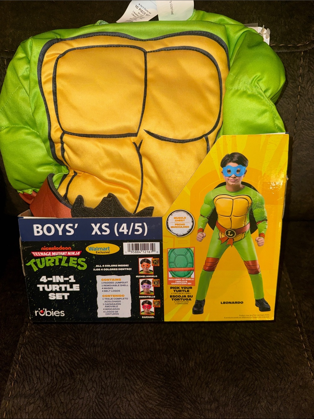 New Rubie's Teenage Mutant Ninja Turtles Leonardo Costume -Green & Yellow XS 4/5